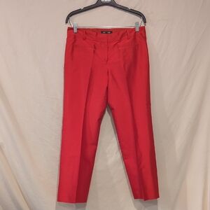 Red Silk Women's Wide Leg Pants